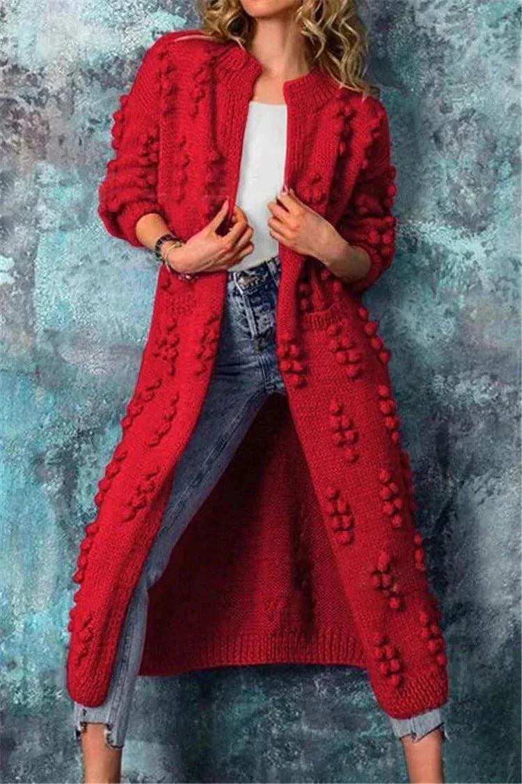 Drune | Lange Strickjacke aus weichem und warmem Material mit Textur