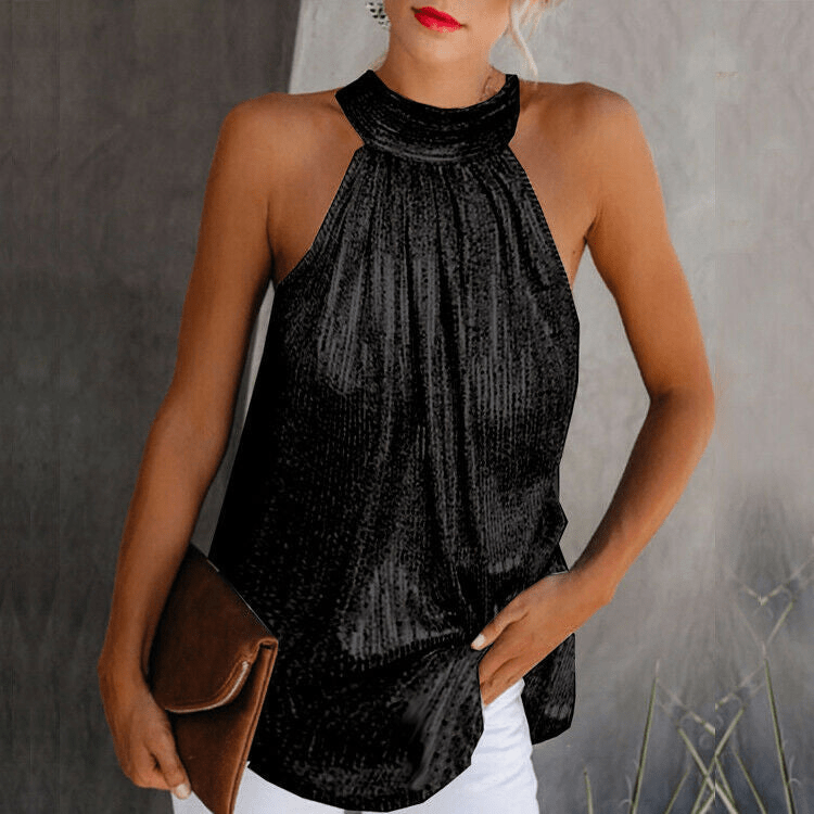 Drune | Elegantes Neckholder Top Mit Offenen Schultern Damen Blusen Top