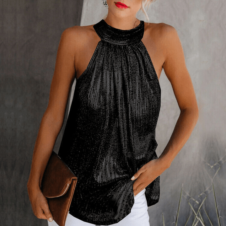 Drune | Elegantes Neckholder Top Mit Offenen Schultern Damen Blusen Top