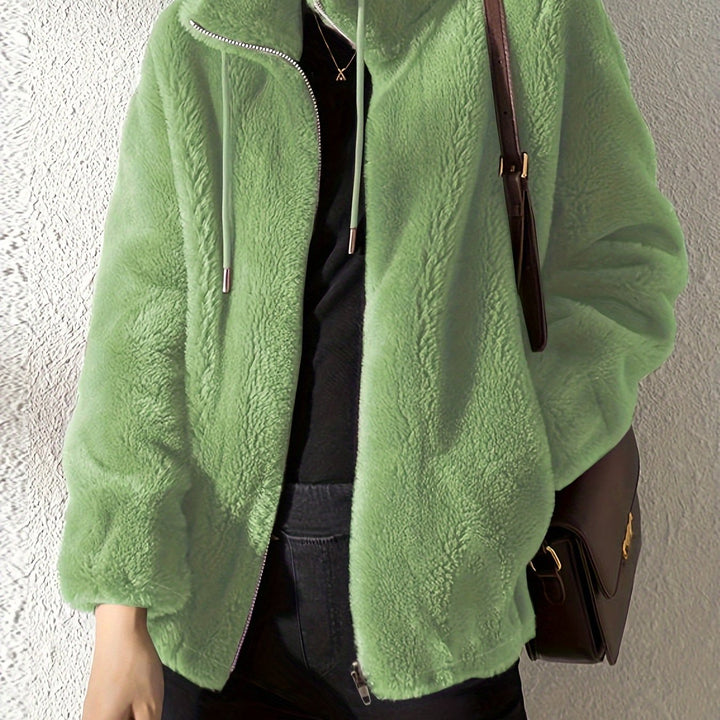 Drune | Lässige warme Teddy-Jacke mit Kordelzug und Reißverschluss