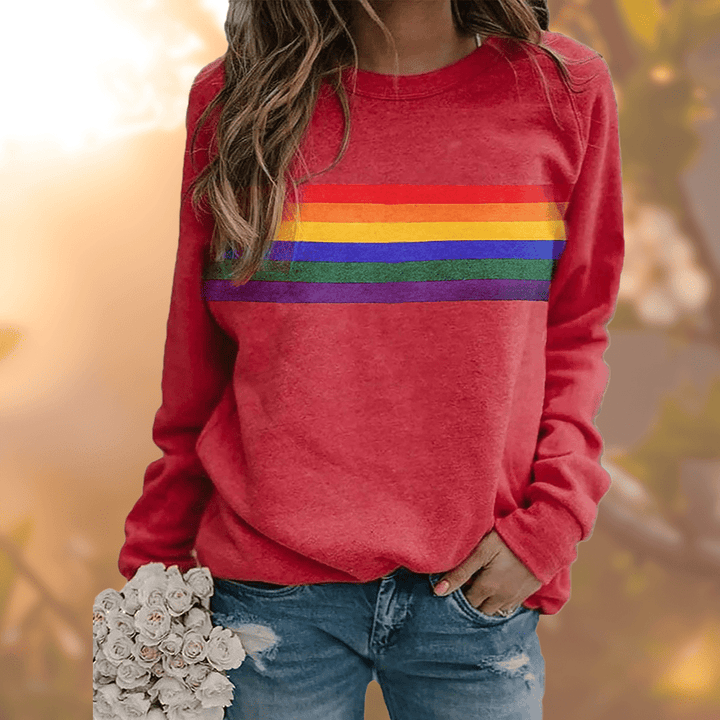 Drune | Regenbogenstreifen Sweatshirt