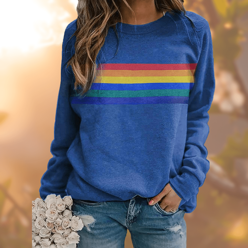 Drune | Regenbogenstreifen Sweatshirt