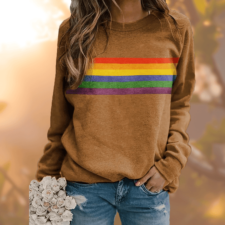 Drune | Regenbogenstreifen Sweatshirt