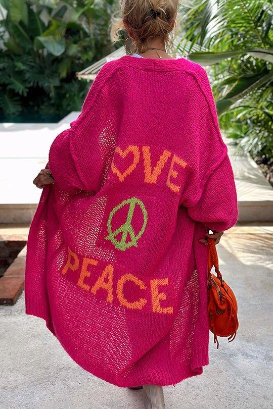 Drune | Bequeme Oversized-Weste mit "Love & Peace"-Druck