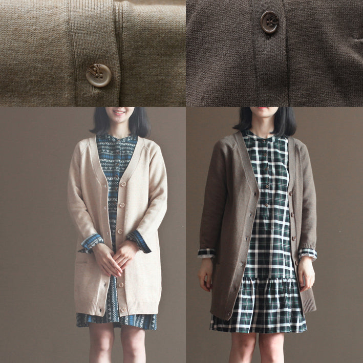 Drune | Vintage-Rabbit-Wollmischpulloverjacken Übergrößen lässige langärmlige Strickcardigans