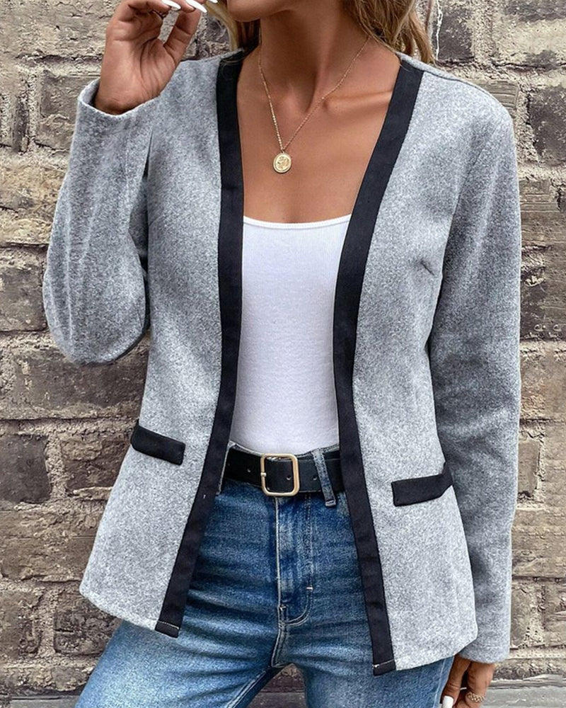 Drune | Kontrastfarbiger Strickjacke mit Tasche