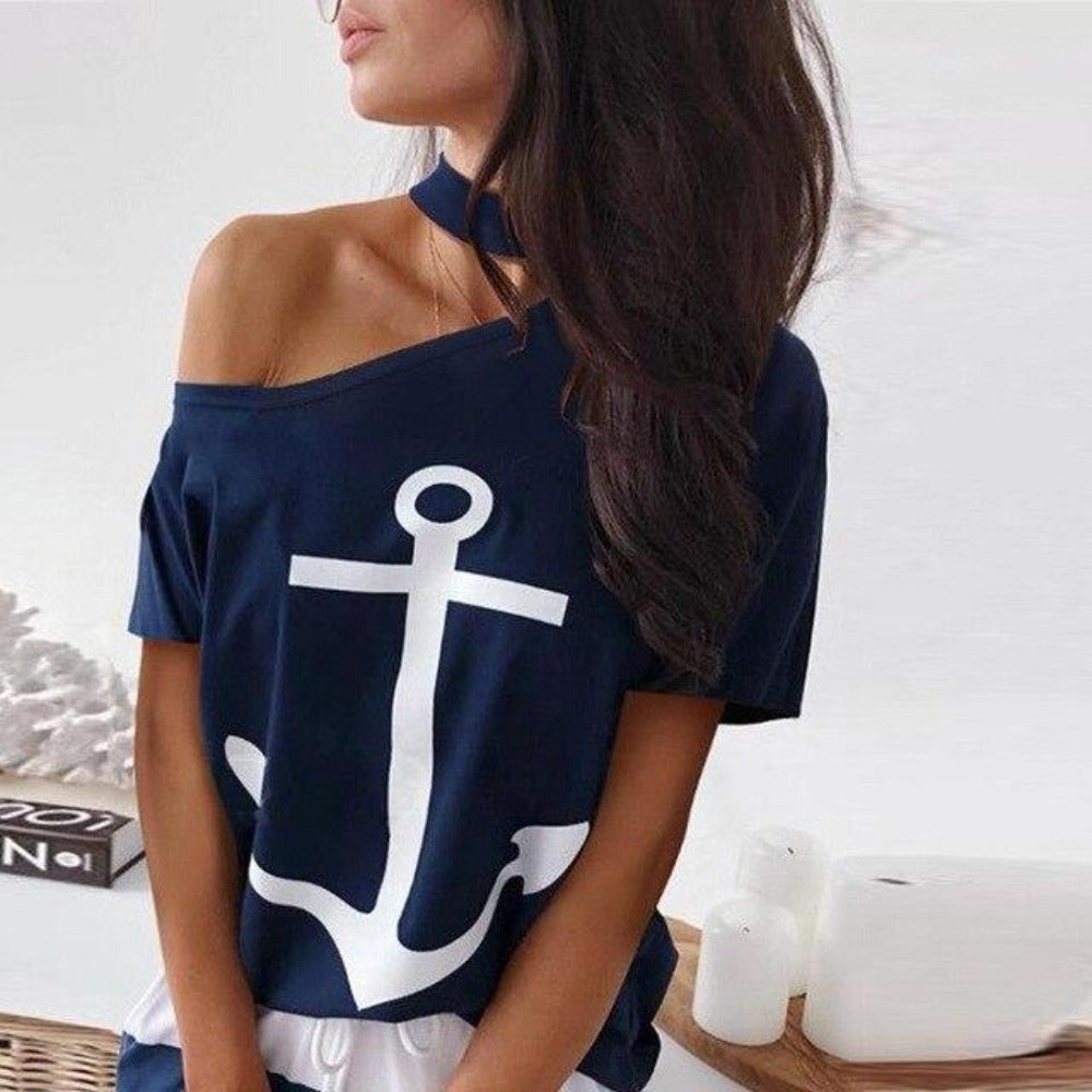 Drune | Off Shoulder Top Und Rock Kleid Batwing Ärmel