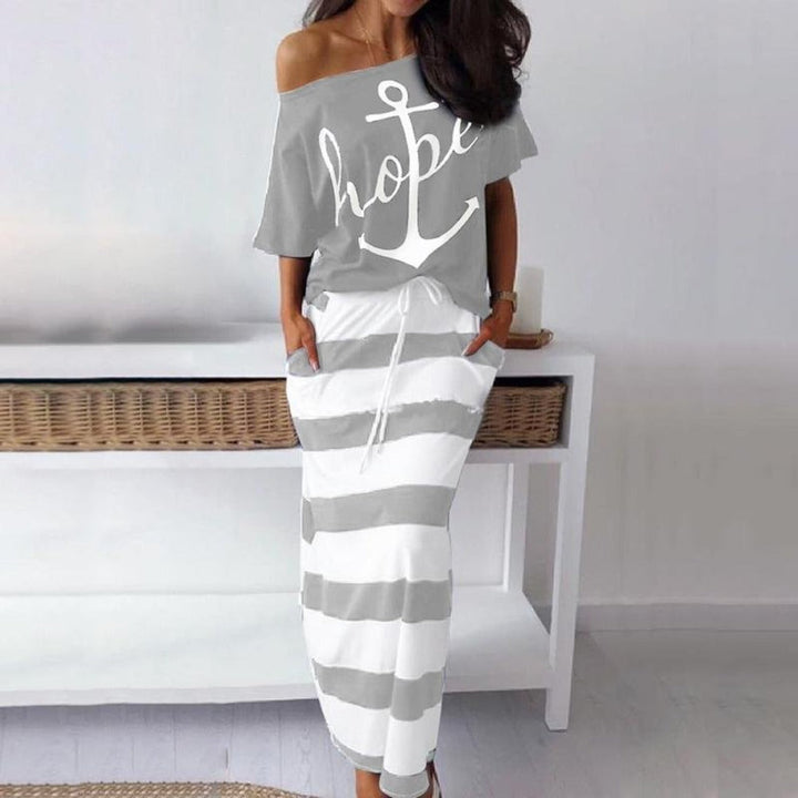 Drune | Off Shoulder Top Und Rock Kleid Batwing Ärmel