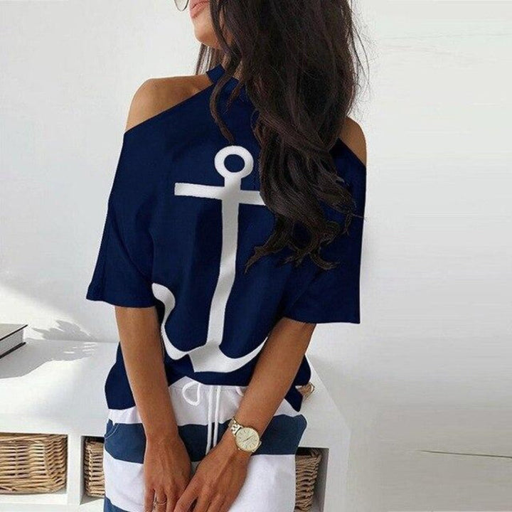 Drune | Off Shoulder Top Und Rock Kleid Batwing Ärmel