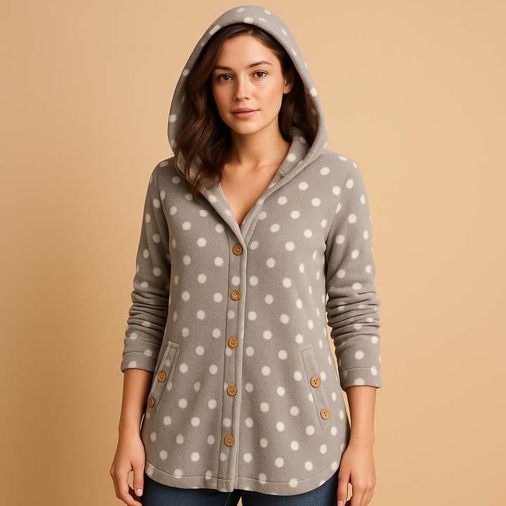 Drune | Weiche Damen Teddyjacke mit Kapuze