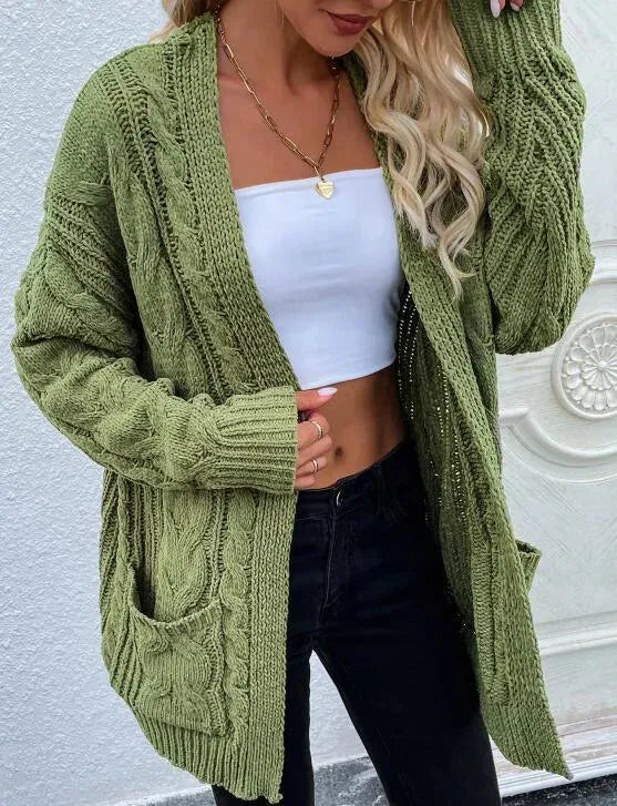 Drune | Twist Langer Damen Strickjacke Pullover