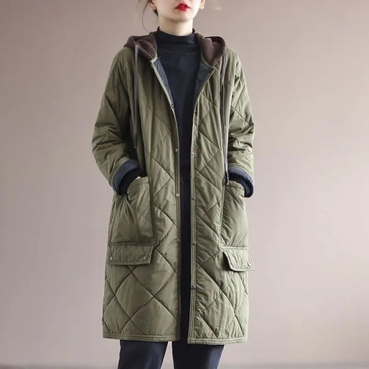 Drune | Übergrößen Kapuzenmittelcoat - Stilvoll & Bequem
