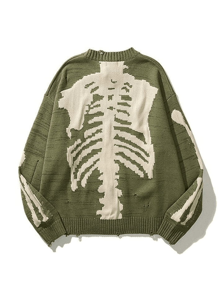Drune | Übergröße Skelett Strickpullover