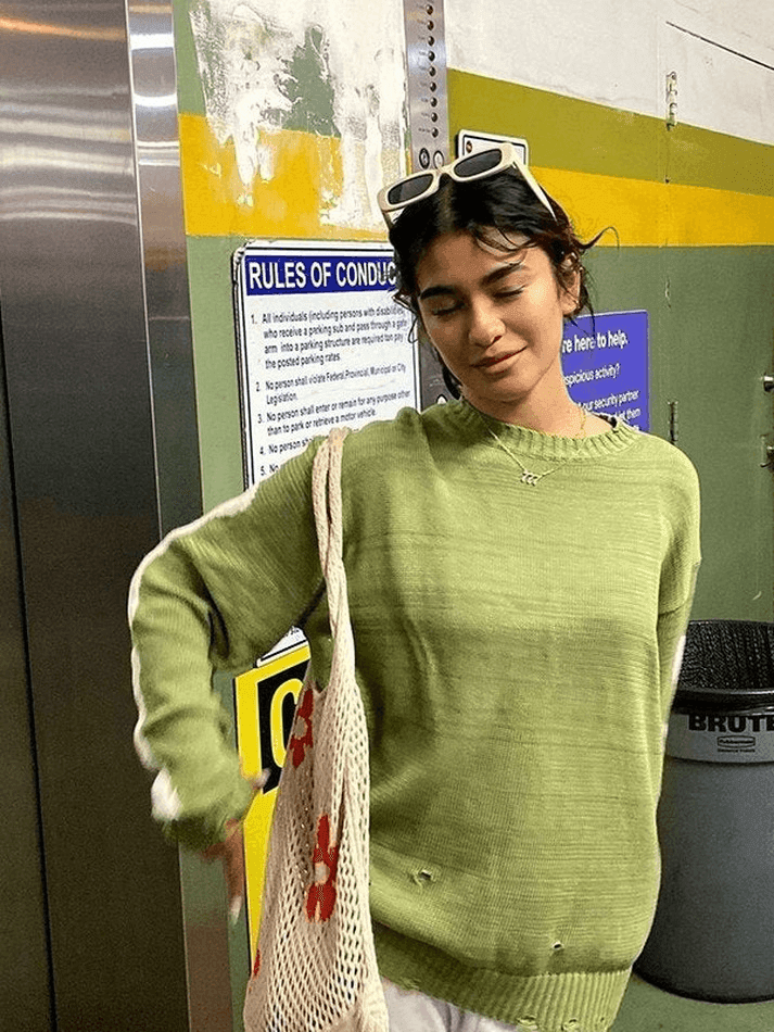 Drune | Übergröße Skelett Strickpullover