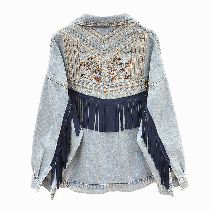 Drune | Jeansjacken Mit Blumenmuster Für Damen