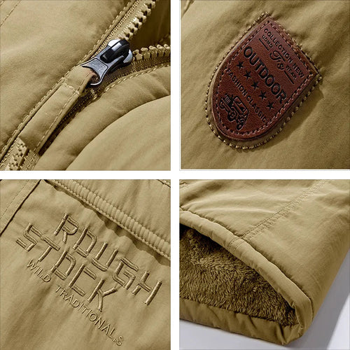 Drune | Herren Winterjacke Taktisch Wasserdicht mit Abnehmbarer Kapuze