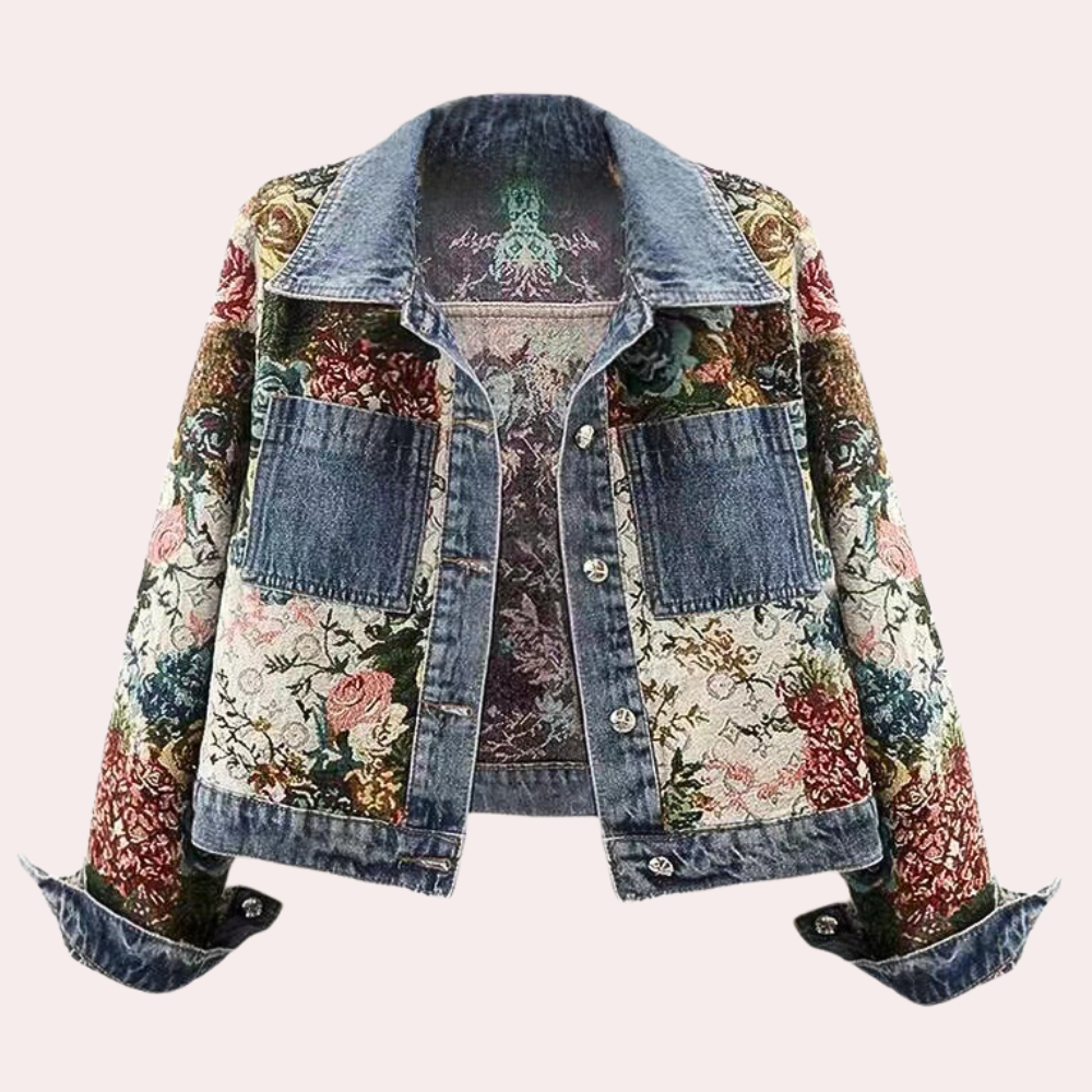 Drune | Elegante Blumen Denimjacke für Damen für den Herbst