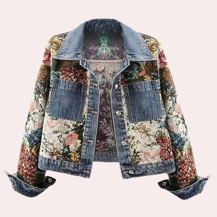 Drune | Elegante Blumen Denimjacke für Damen für den Herbst