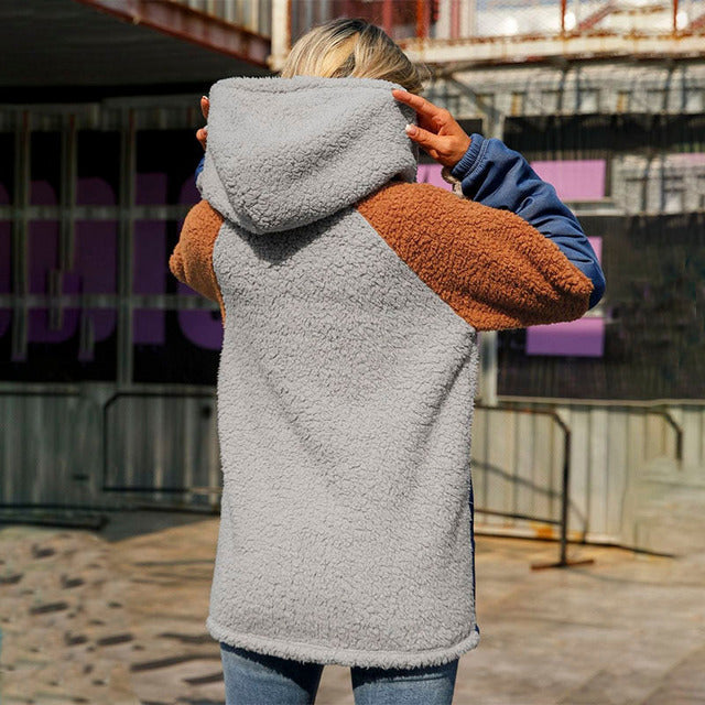Drune | Patchwork Kapuzenpullover Mantel