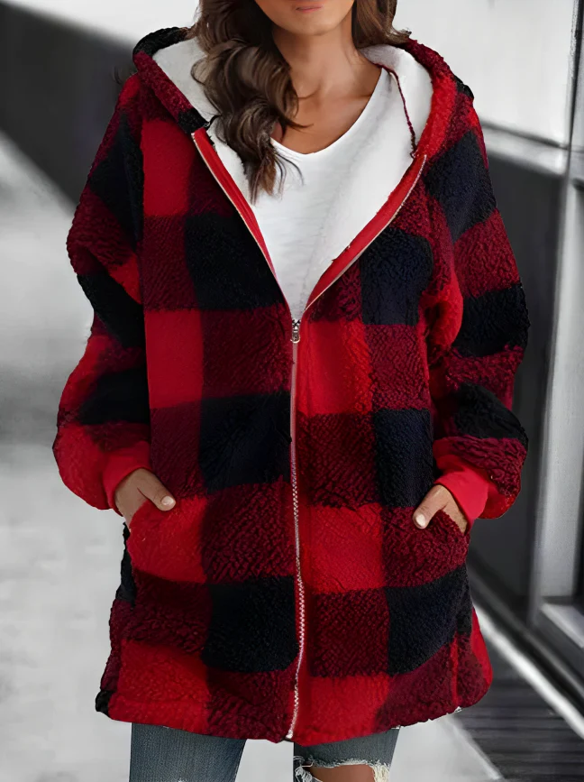 Drune | Karo-Hoodie-Jacke Für Frauen