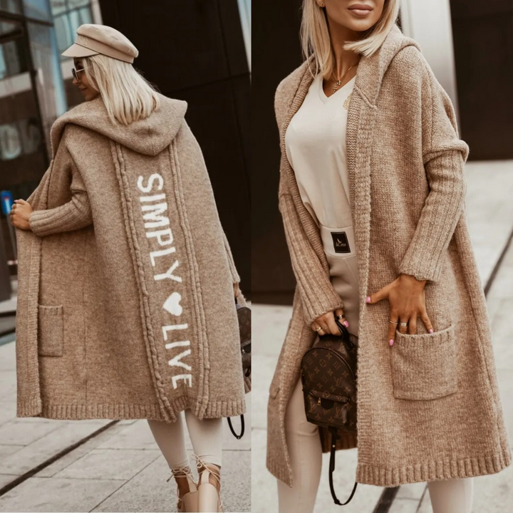 Drune | langer Cardigan mit Kapuze Weich & Warm