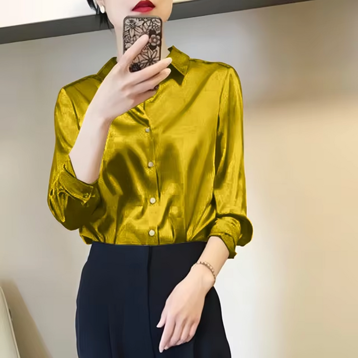 Drune | Elegante Damen Satinbluse Luxuriös, Stilvoll & Vielseitig