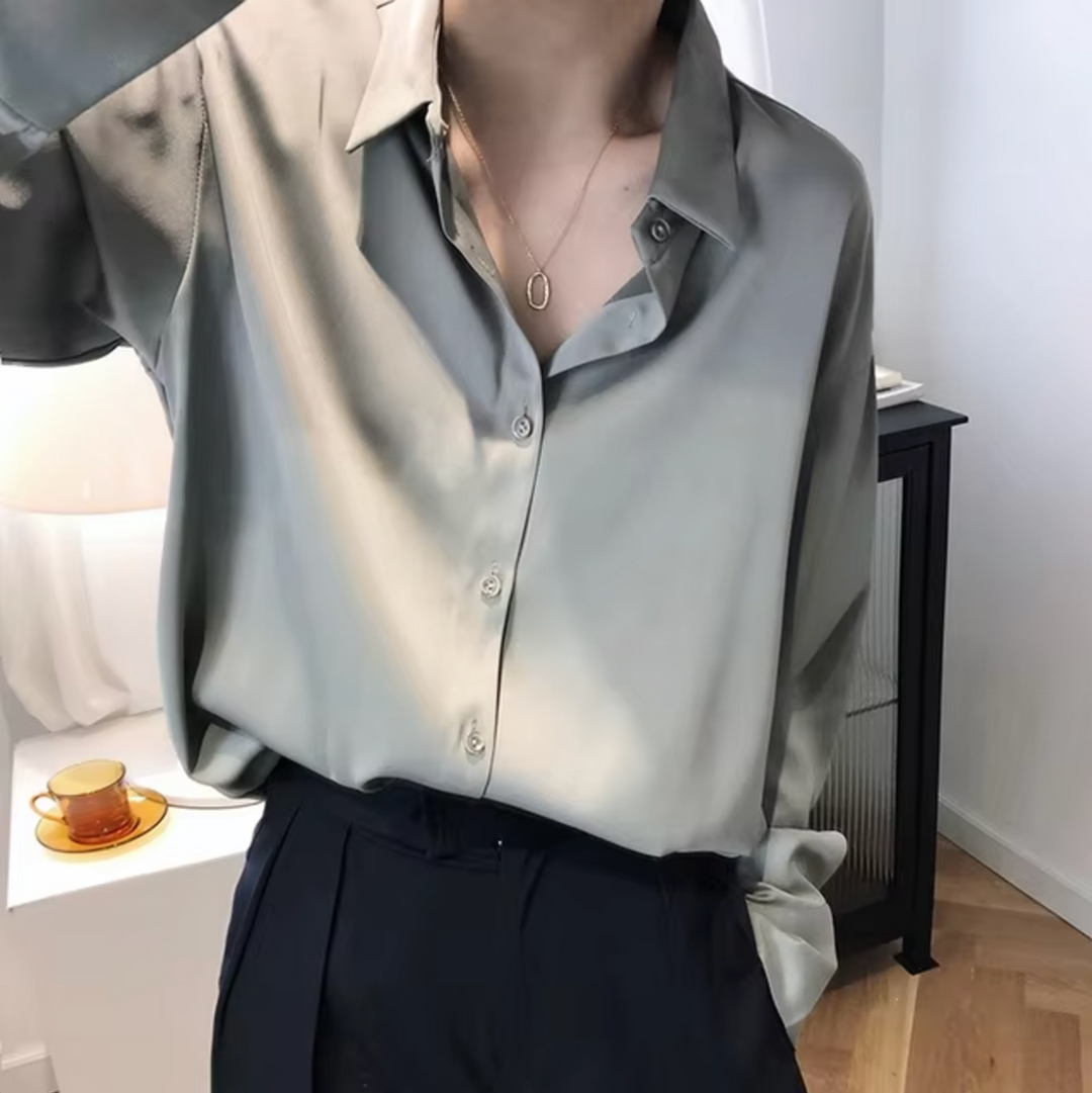 Drune | Elegante Damen Satinbluse Luxuriös, Stilvoll & Vielseitig