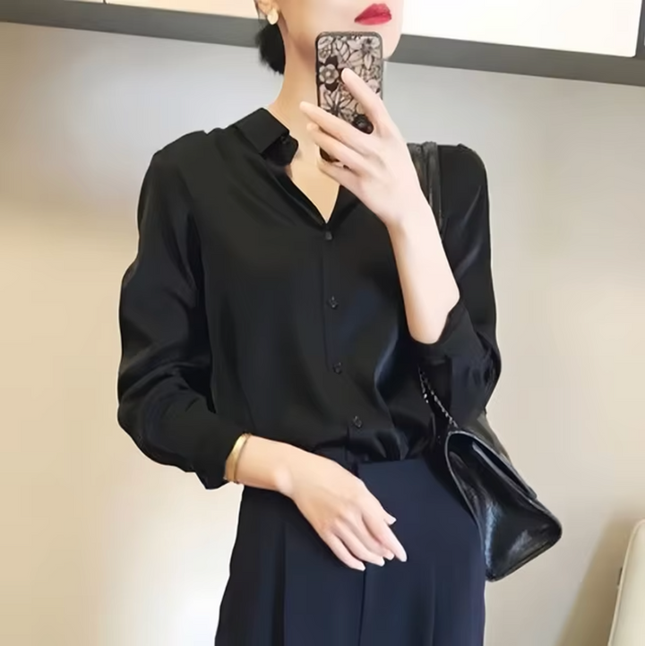 Drune | Elegante Damen Satinbluse Luxuriös, Stilvoll & Vielseitig