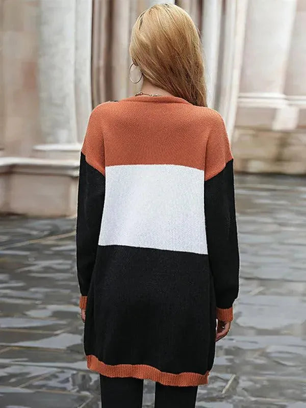 Drune | Farbblock Pullover Strickjacke