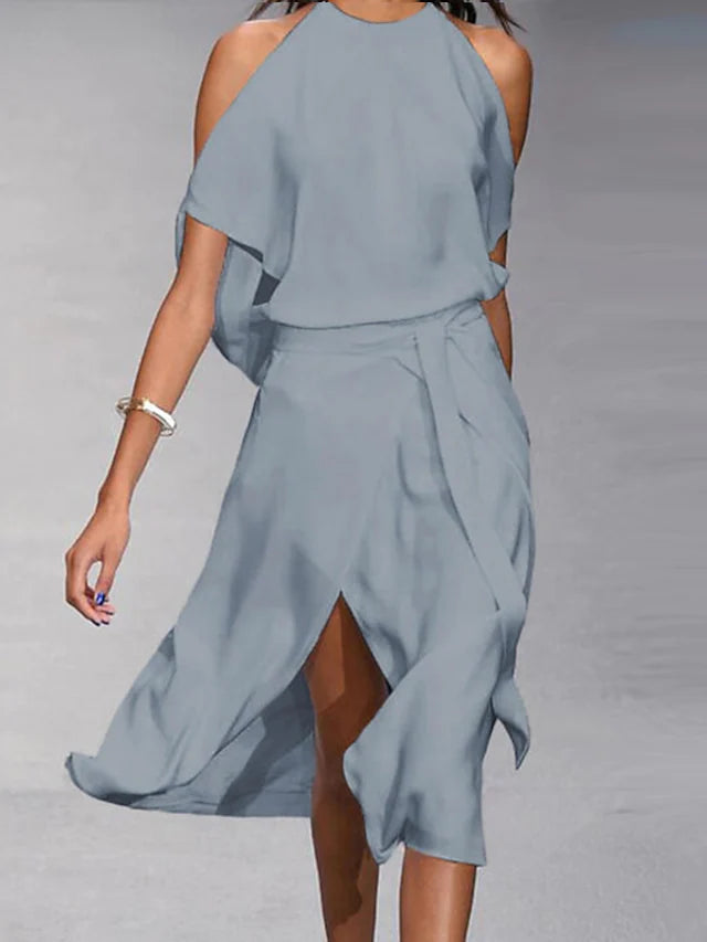 Drune | Lässiges Off-Shoulder Midi-Kleid