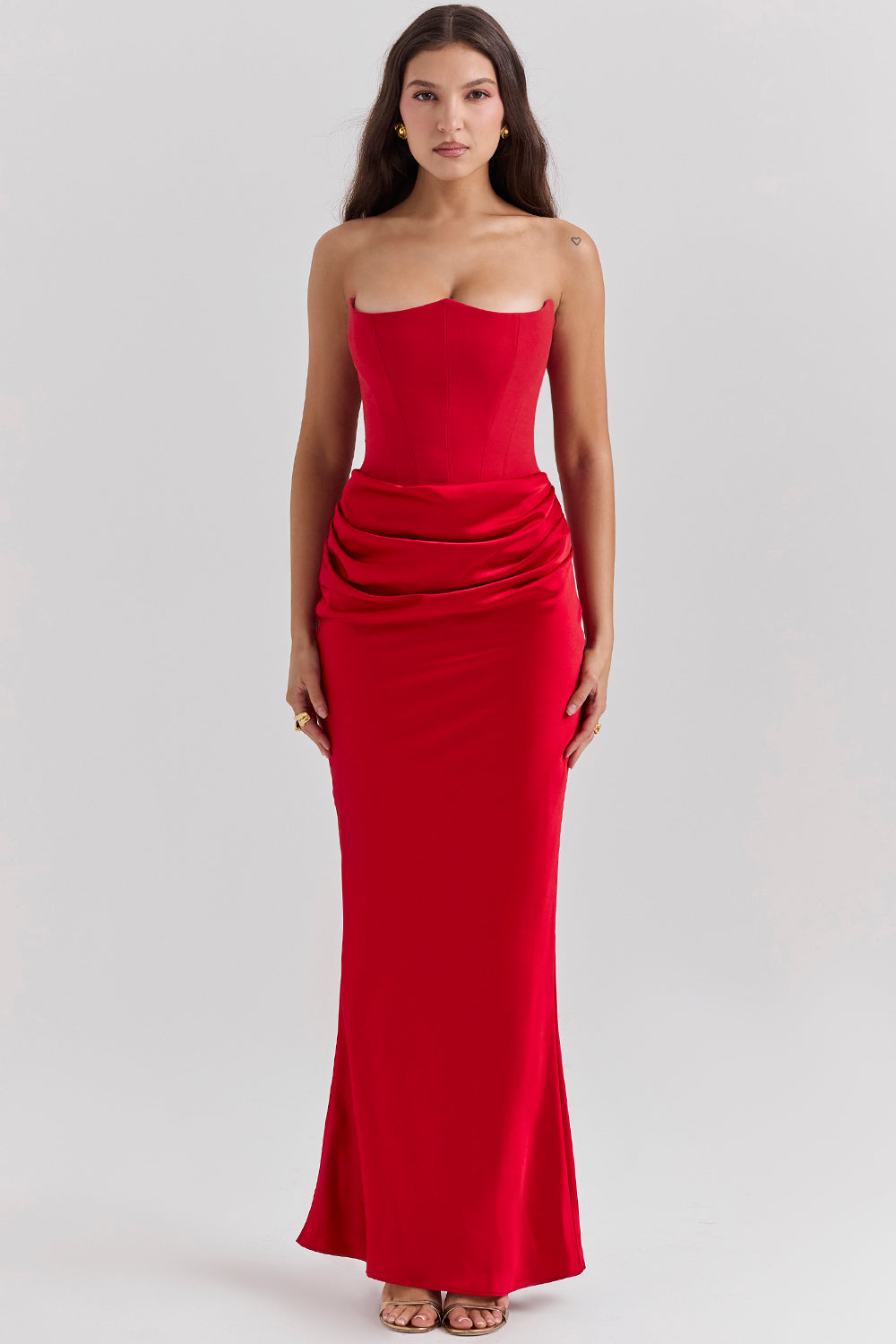 Drune | Trägerloses Korsett Maxi Kleid