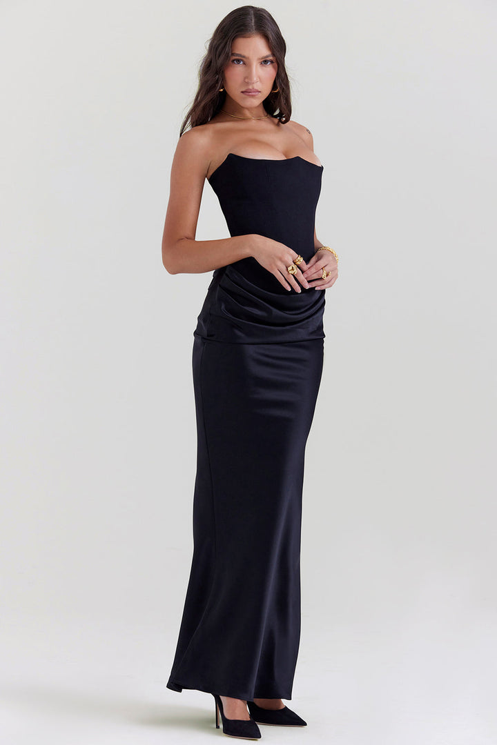 Drune | Trägerloses Korsett Maxi Kleid