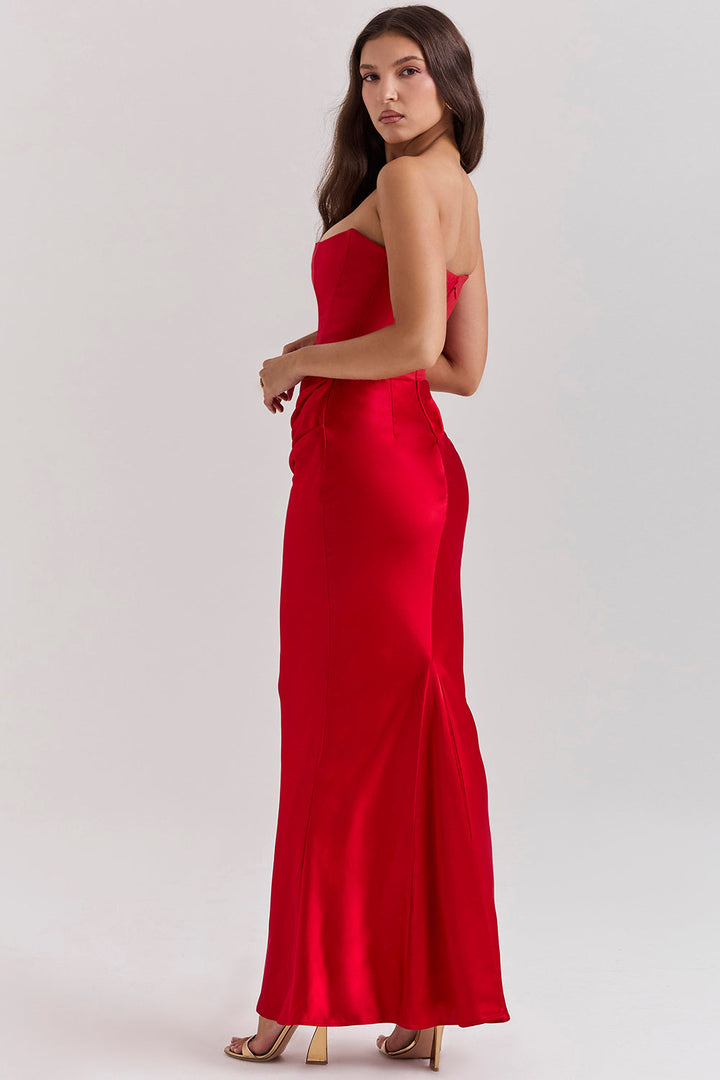 Drune | Trägerloses Korsett Maxi Kleid