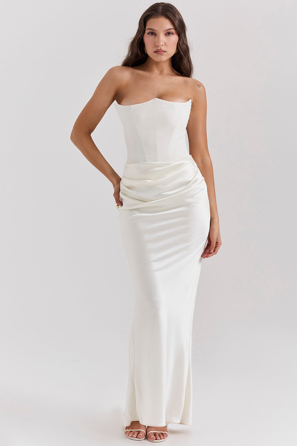 Drune | Trägerloses Korsett Maxi Kleid