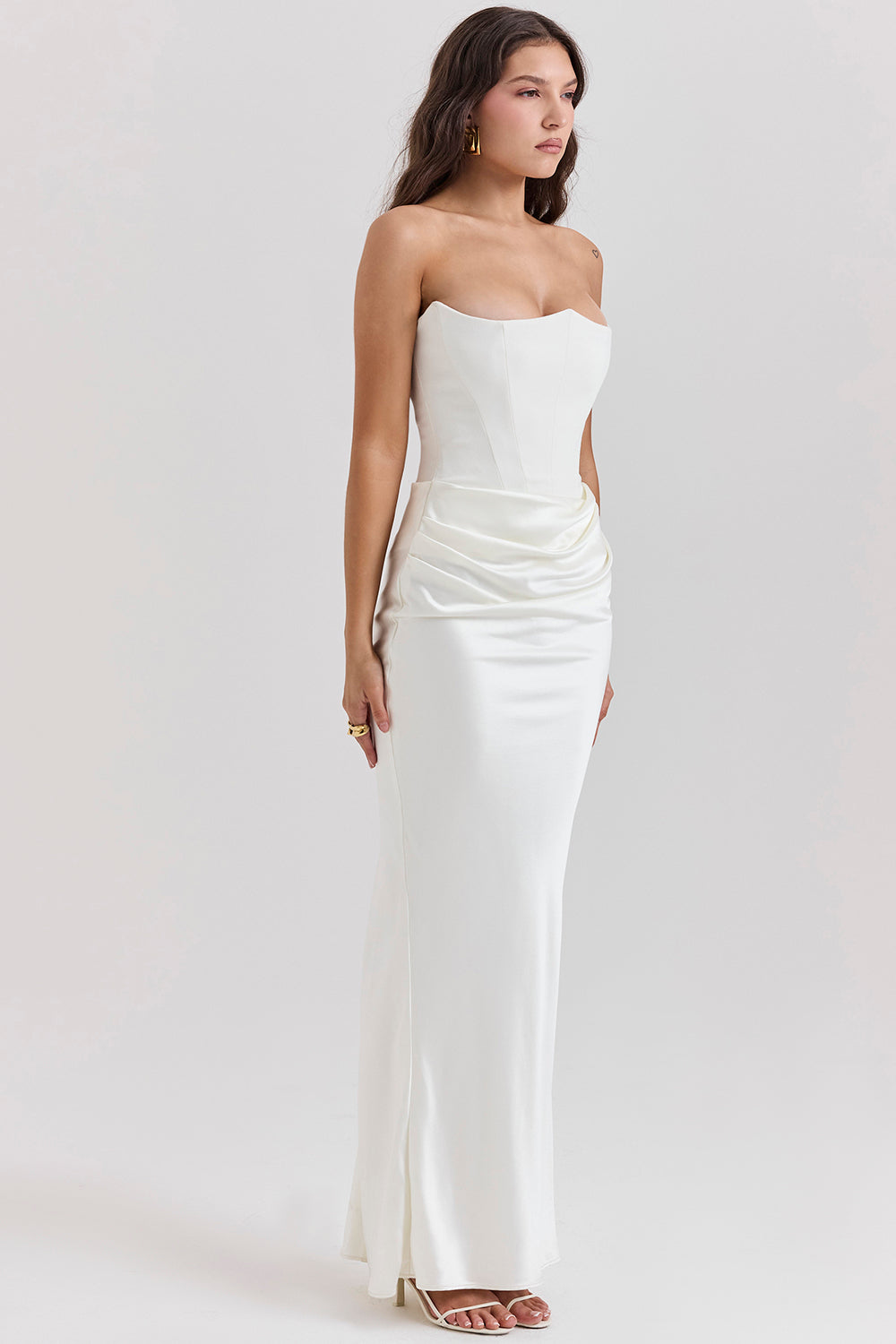 Drune | Trägerloses Korsett Maxi Kleid