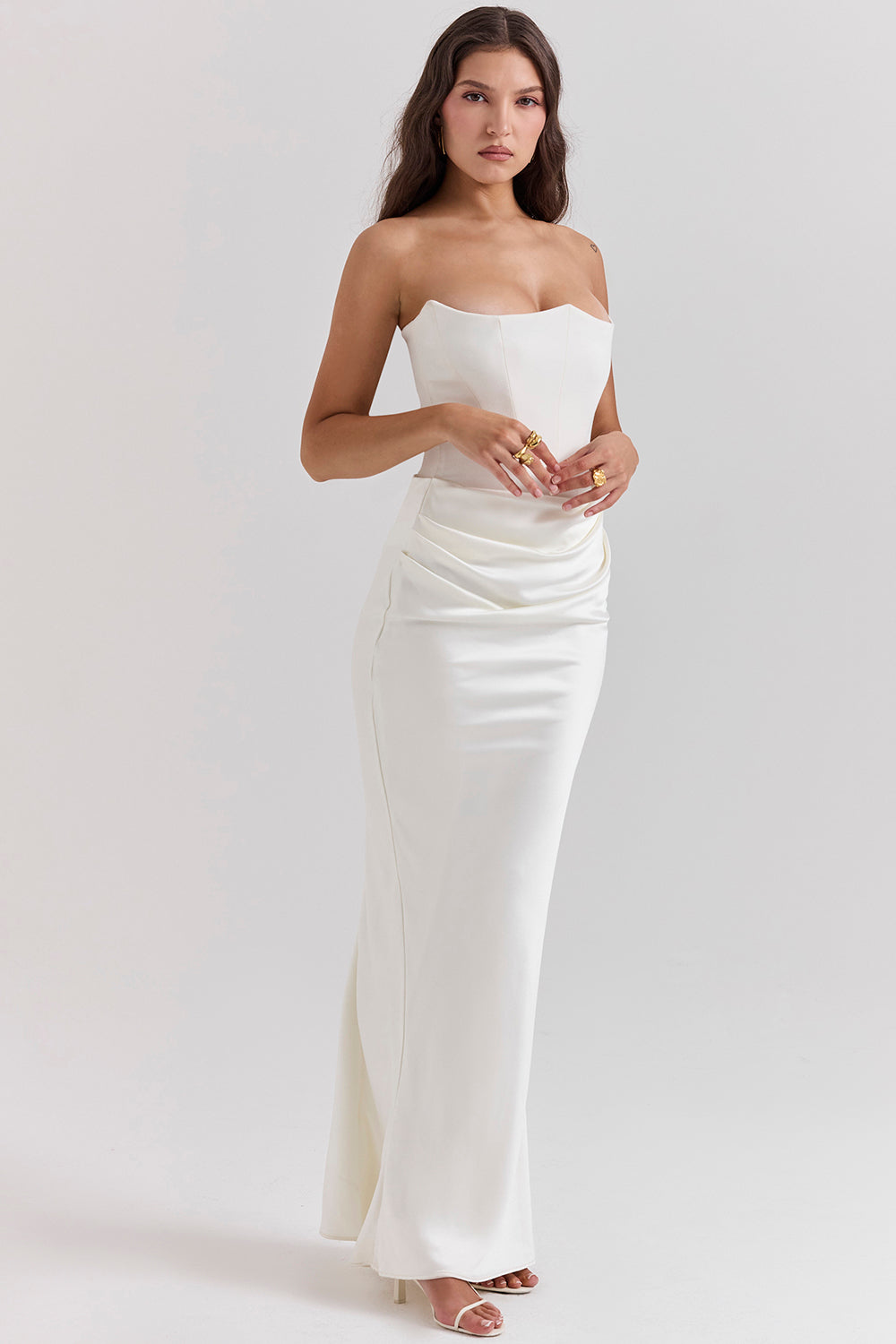 Drune | Trägerloses Korsett Maxi Kleid