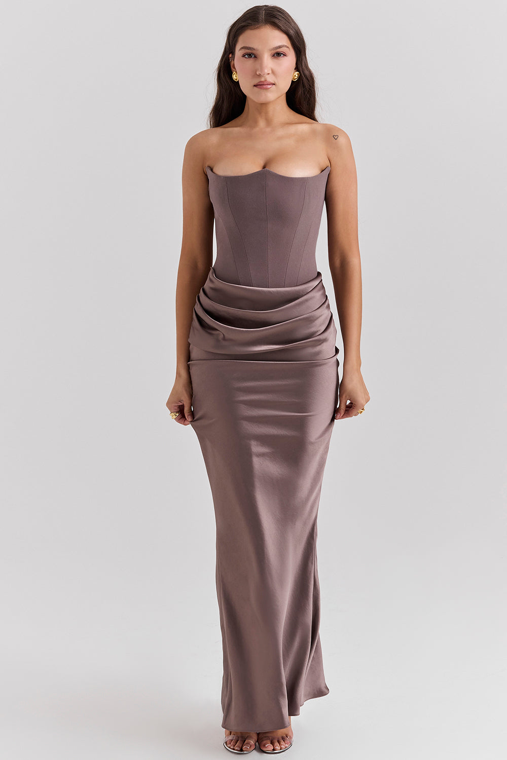 Drune | Trägerloses Korsett Maxi Kleid