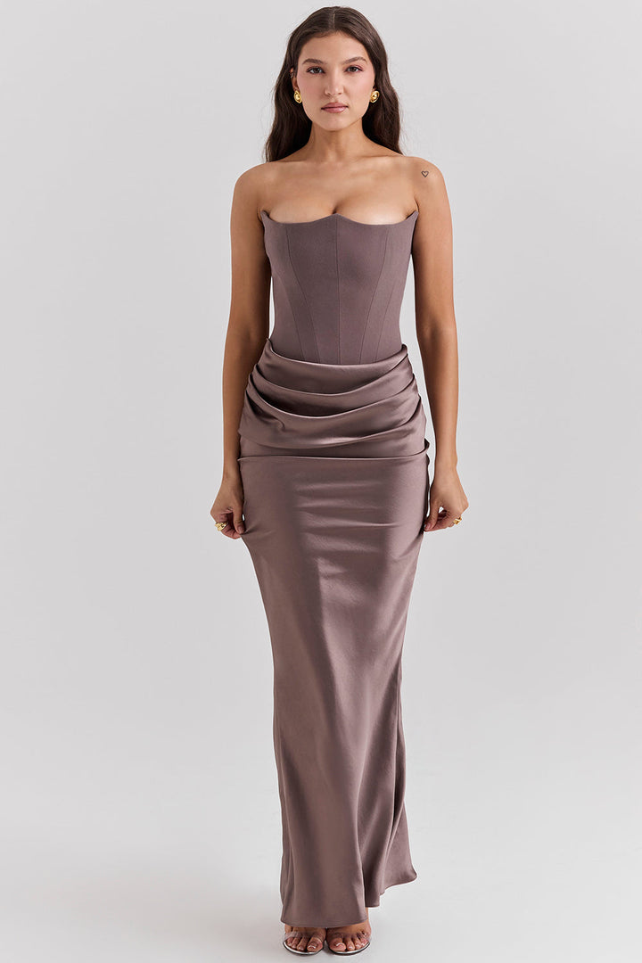 Drune | Trägerloses Korsett Maxi Kleid