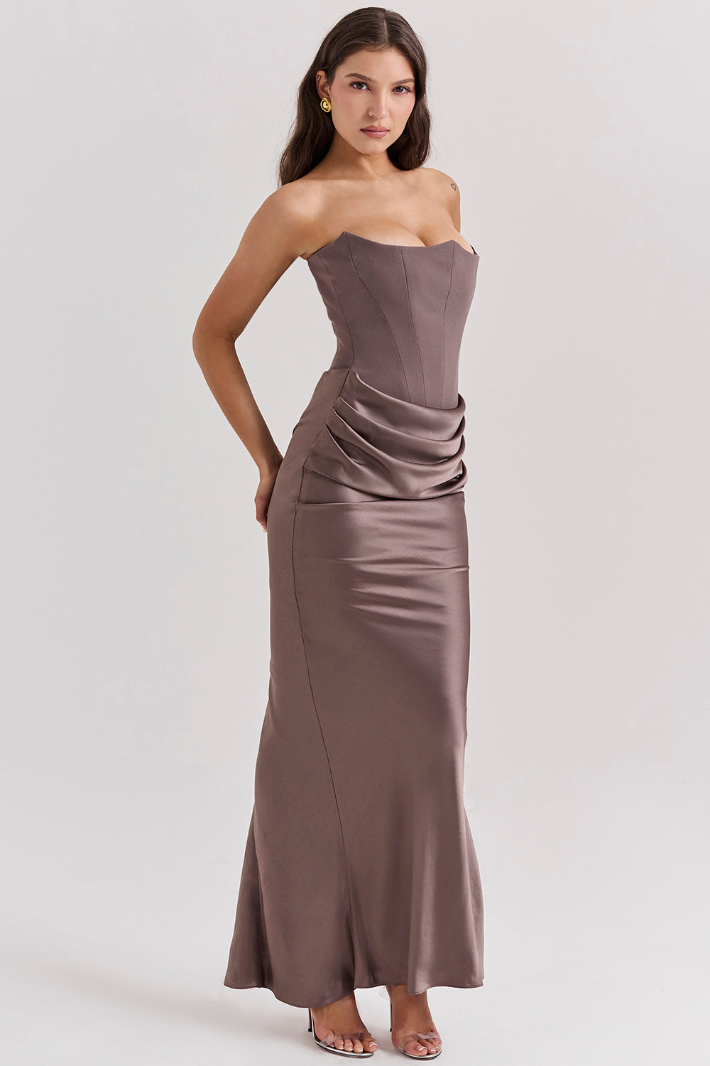 Drune | Trägerloses Korsett Maxi Kleid