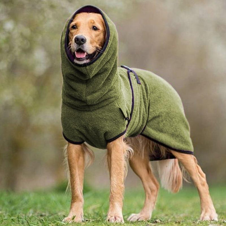 Drune | Bequemer Warmer Hund Handtuch Mantel mit Verstellbarer Schnalle