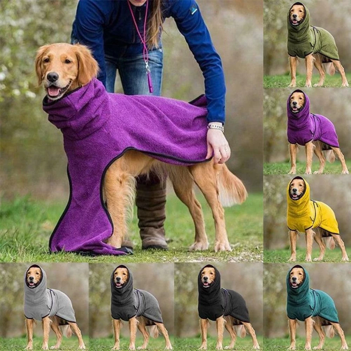 Drune | Bequemer Warmer Hund Handtuch Mantel mit Verstellbarer Schnalle