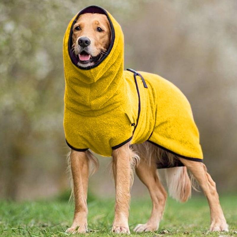 Drune | Bequemer Warmer Hund Handtuch Mantel mit Verstellbarer Schnalle
