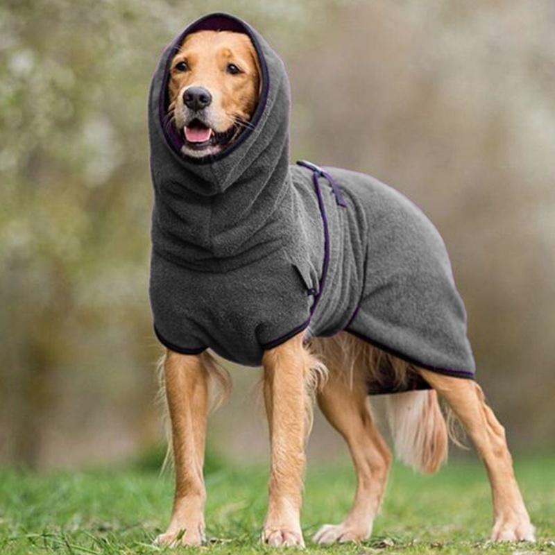 Drune | Bequemer Warmer Hund Handtuch Mantel mit Verstellbarer Schnalle