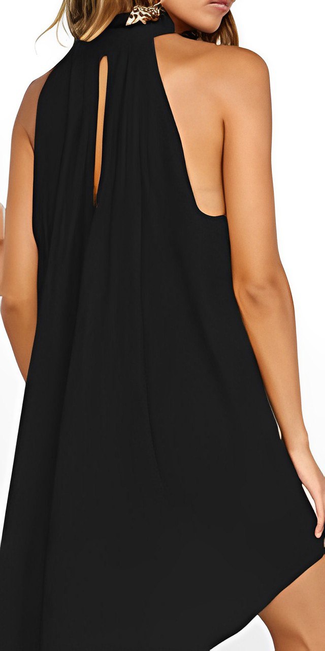Drune | Halterneck Kleid mit High Low Saum