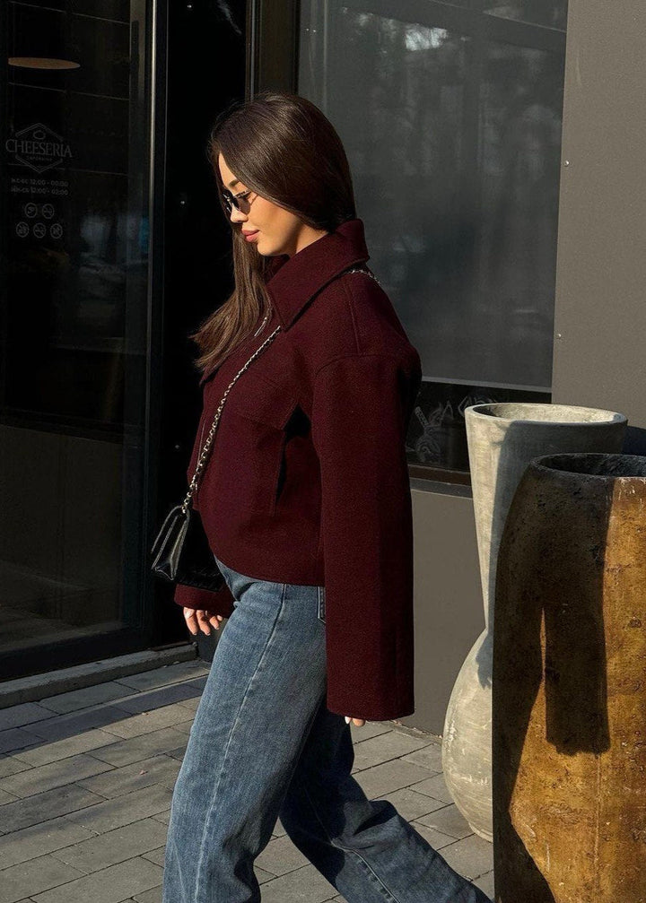 Drune | City Zip Jacke – Boxy Wollmischung Fit