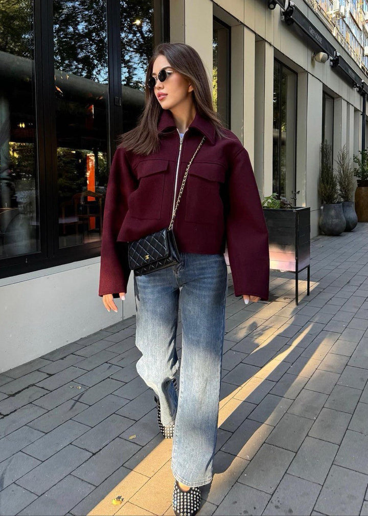 Drune | City Zip Jacke – Boxy Wollmischung Fit