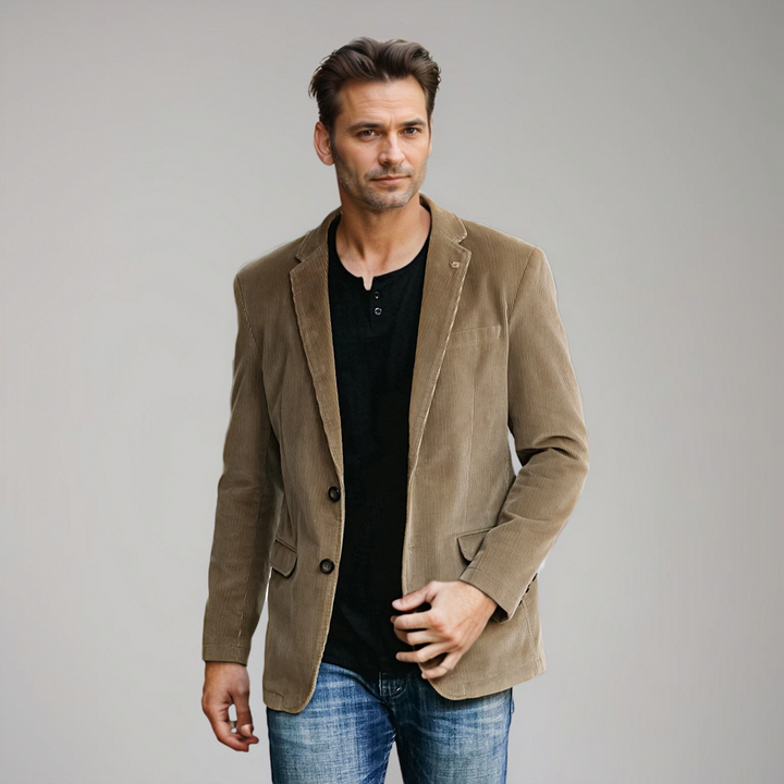 Drune | Cord Blazer Für Herren Klassische Eleganz in Braun