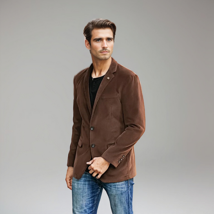 Drune | Cord Blazer Für Herren Klassische Eleganz in Braun