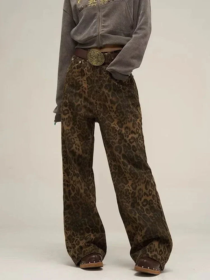 Jeans mit Leopardenmuster