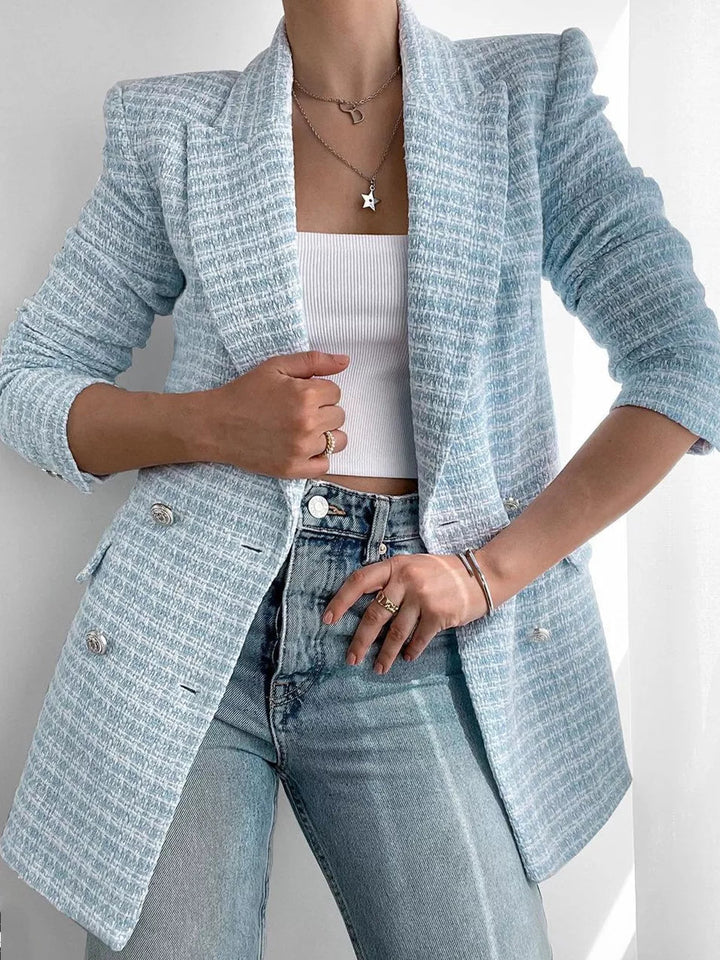 Drune | Hellblauer Damen Blazer mit Knöpfen